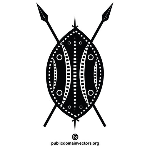 Tribal escudo monocromÃ¡tico clip-art