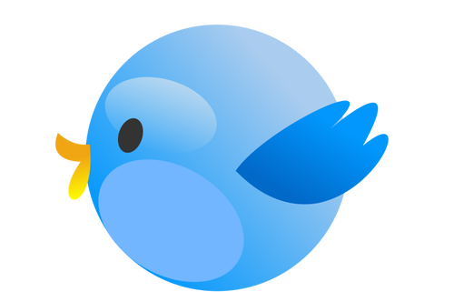 Vector drawing of small blue bird