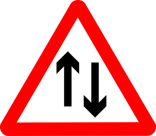 Twee weg verkeersbord