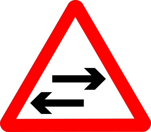 Roadsign forma dos cruces