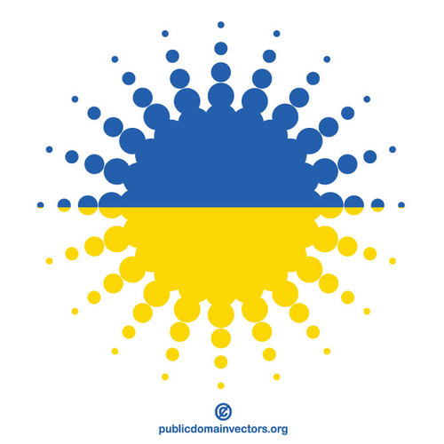 Bendera Ukraina halftone bentuk