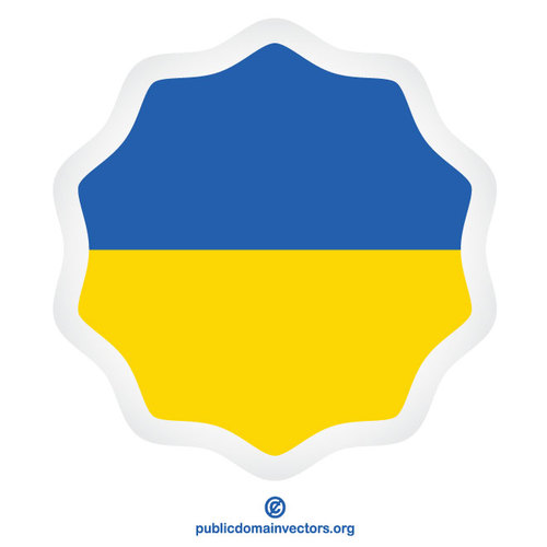 Ukraina flaga okrÄ…gÅ‚y naklejka