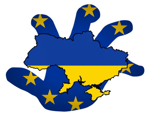 EU fassend Ukraine-Vektor-illustration