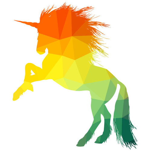Unicorn color silhouette