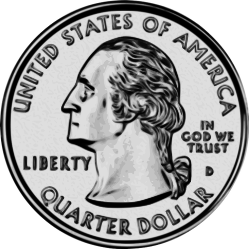 ÄŒtvrtletÃ­ americkÃ½ dolar mince vektorovÃ© kreslenÃ­