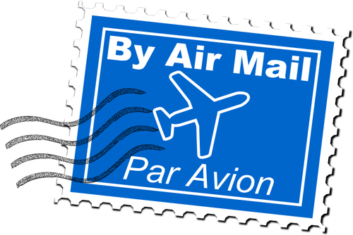 Por ilustraciÃ³n aire correo sello postal vector