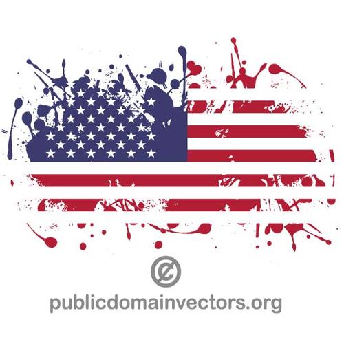 USA flagga inne fÃ¤rg splatter form