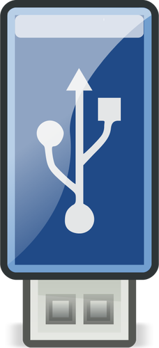 Vektor-Bild von kleinen glÃ¤nzenden blauen USB-stick