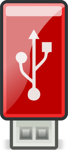 IlustraciÃ³n de vector de llamativo pequeÃ±o rojo USB stick