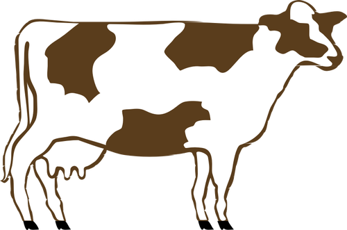 BrÄ…zowe krowy z profilu wektorowa