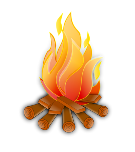 Grafika wektorowa drewniane ognia