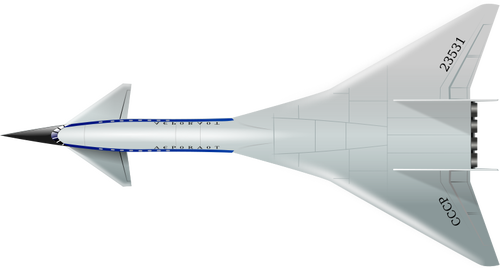 Draufsicht einer Ãœberschallflugzeuge Vektor-ClipArt