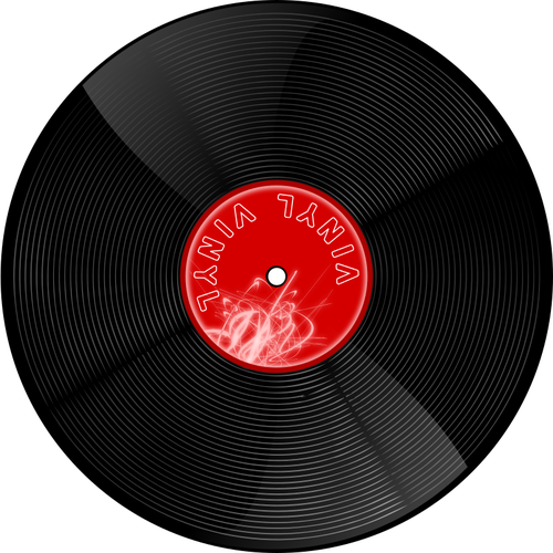 Vector image of gramophone record with shadow