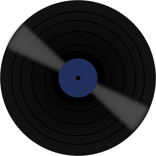 Vektor-Bild von Vinyl Disc mit blauen Etikett