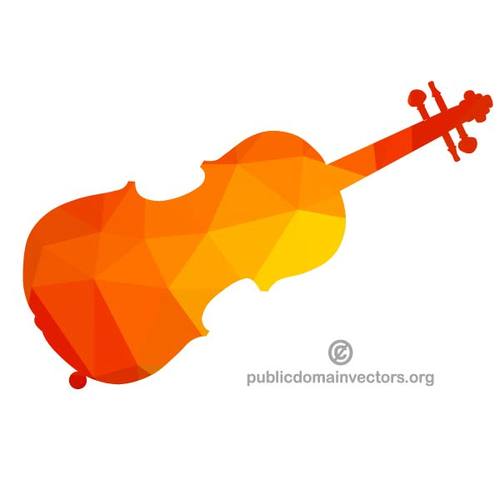 Silhueta de cor de um violino