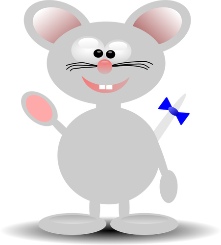 Vektor grafis kartun bahagia mouse berdiri