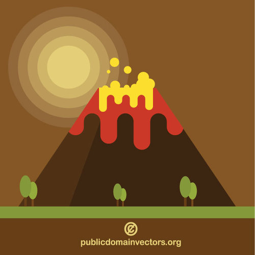 Vulkaan uitbarsting vector afbeelding