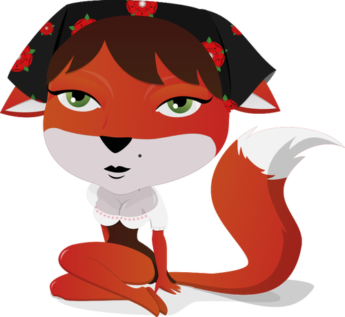 Vektor illustration av foxy lady karaktÃ¤r