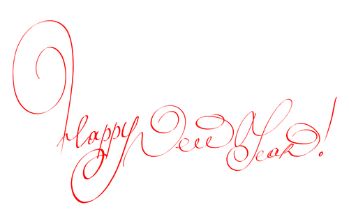 Happy new year hÃ¥ndskrevne brev. vektor image