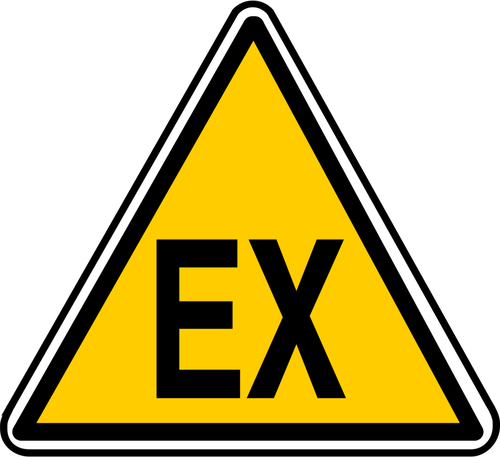 Vektorritning av triangulÃ¤ra EX varningstecken