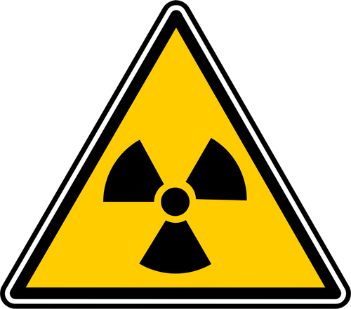 Vektor illustration av triangulÃ¤ra radioaktivt material Varning tecken,