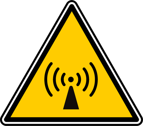 Vector bildet av trekantet radio signal advarsel skilt