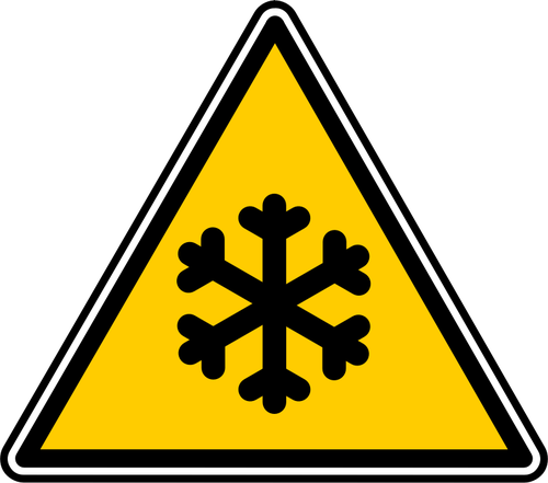 Vektor illustration av triangulÃ¤ra frysa varningstecken