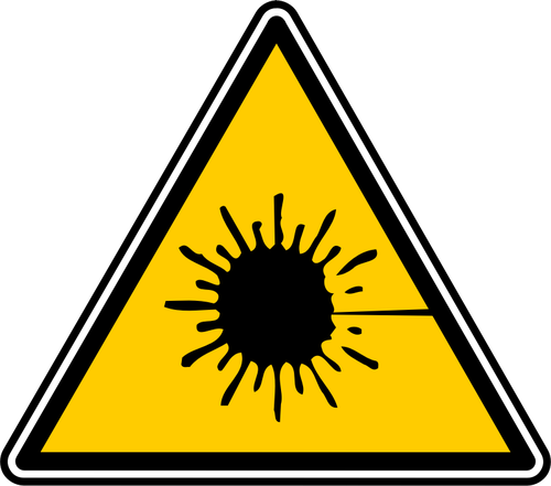 Vector bildet av trekantet laser ray advarsel skilt