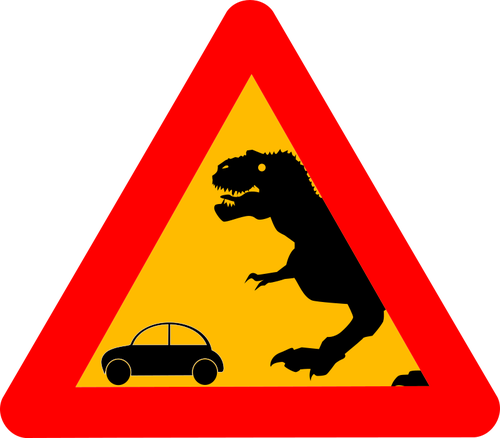 UpozornÄ›nÃ­ Tyrannosaurus Rex vektorovÃ½ obrÃ¡zek