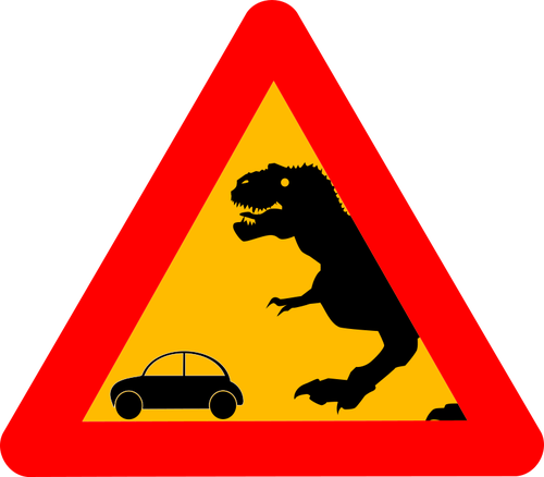 Warning Tyrannosaurus Rex vector image