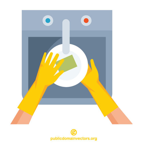 Lavare i piatti a mani