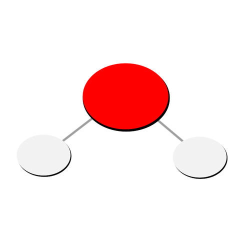 Dibujo vectorial de agua molÃ©cula H2O