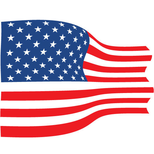 WellenfÃ¶rmige amerikanische Flagge