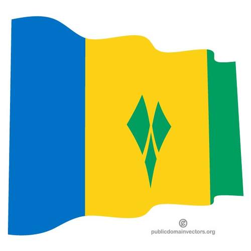 WellenfÃ¶rmige Flagge von St. Vincent und die Grenadinen