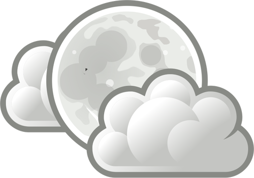 Prognoza pogody ikona kolor Å›wiatÅ‚a chmury w nocy wektor clipart