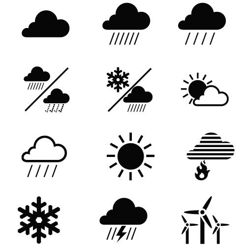 Meteorologie vektorovÃ© ikony pack 2