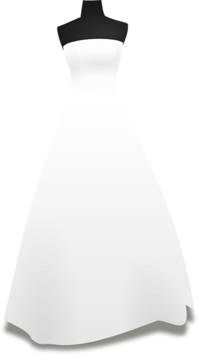 Gaun pernikahan putih pada gambar vektor berdiri