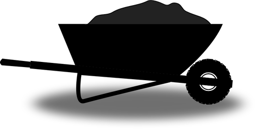 Image vectorielle de brouette silhouette