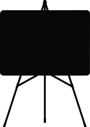 Silhuett vektor grafik av blackbaord med stativ
