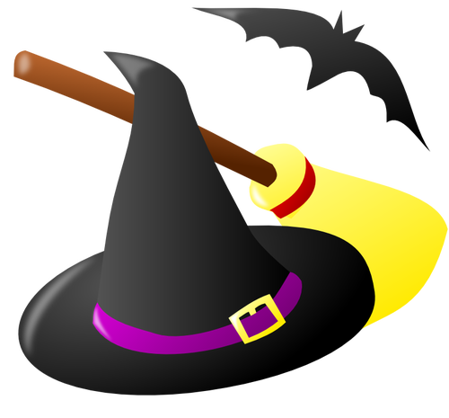 Illustrazione vettoriale di Halloween stregoneria di colore