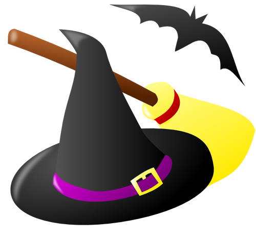 Illustrazione vettoriale di Halloween stregoneria di colore