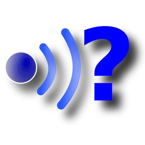 Rysunek symbol wi-fi ze znakiem zapytania