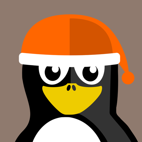Vektor-Bild der Pinguin mit einer weihnachtsmÃ¼tze