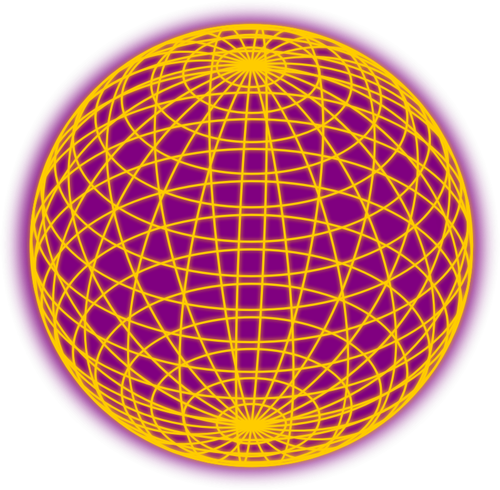 Wired Globus gelb und violett Vektor-ClipArt