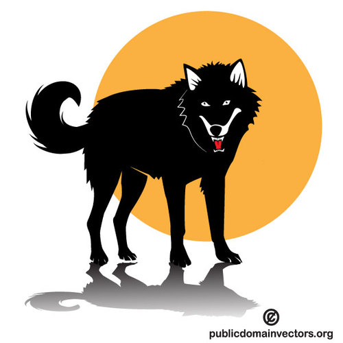 Wolf clip art image