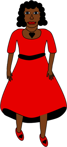 Kobieta w czerwonej sukience
