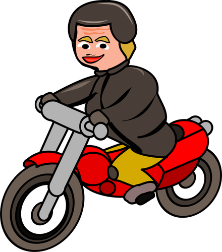 Frau auf Motorrad-Vektor-illustration