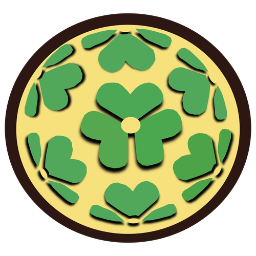 Vector Illustrasjon av syv blader av tre sorrel i sirkel