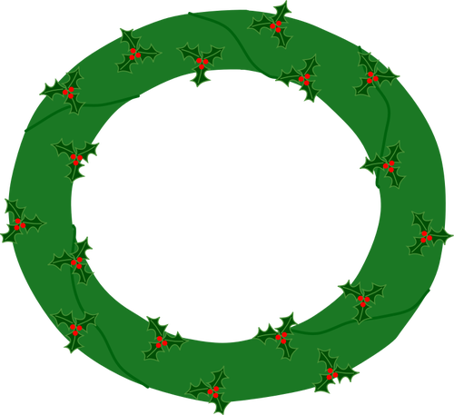 Evergreen wreath with berries vector image