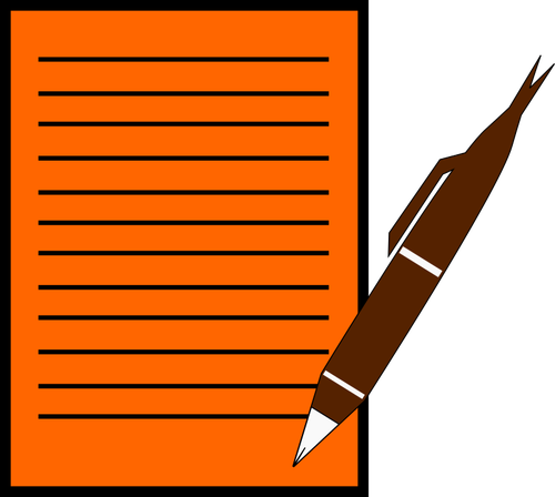 Papier et stylo symbole